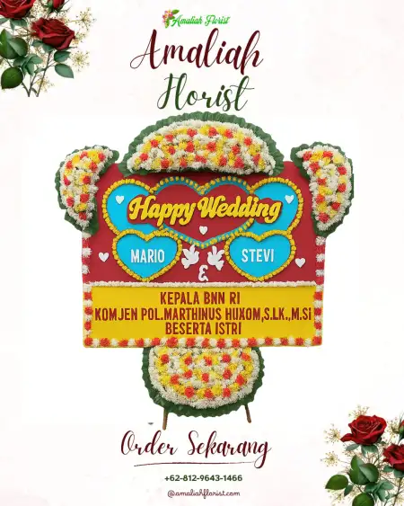 Papan Bunga Pernikahan Setabelan
